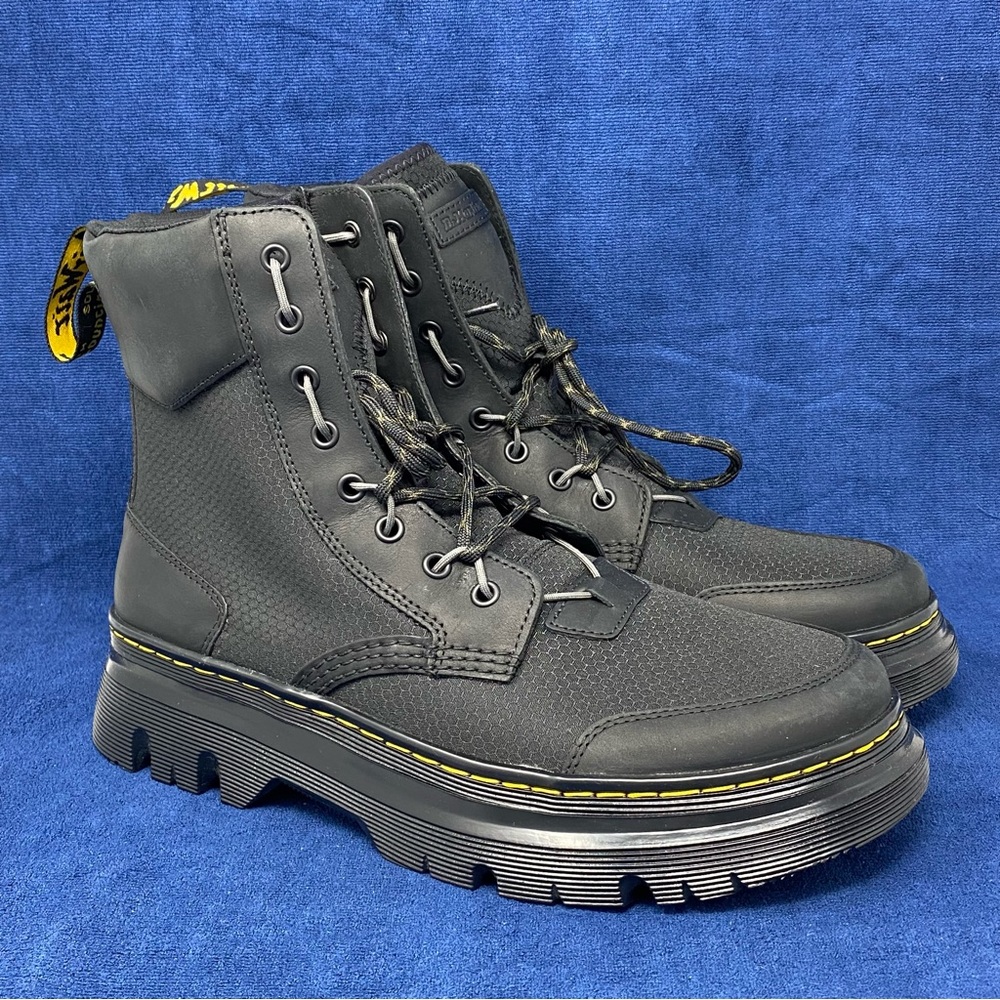 Dr. Martens lace up utility boots, tarik leather and nylon, black, mens US 11 - Picture 1 of 10